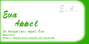 eva appel business card